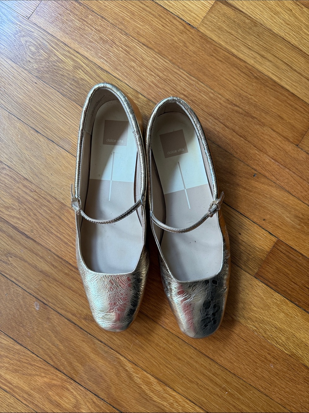 Dolce Vita Metallic Gold Mary Jane Flats